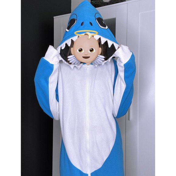 Urban Heritage Other - Urban Heritage Oversized Blue & White Shark Onesie